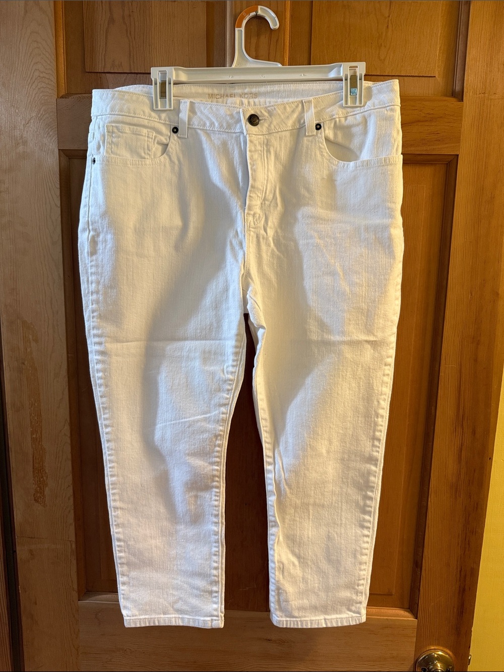 Michael Kors Cropped White Stretch Denim Jeans